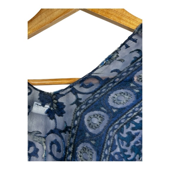 Women's Burnout Velvet Kimono Long OS Cardigan Cover Up Floral Boho Whimsygoth - Picture 5 of 6